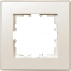 Рамка для розеток и выключателей Lexman Виктория плоская, 1 пост, цвет жемчужно-белый матовый
