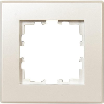 Рамка для розеток и выключателей Lexman Виктория плоская, 1 пост, цвет жемчужно-белый матовый, SM-17919339