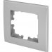Рамка для розеток и выключателей Lexman Виктория плоская, 1 пост, цвет серебристый матовый, SM-17919363