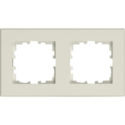Рамка для розеток и выключателей Lexman Виктория плоская, 2 поста, цвет белый, SM-17919507