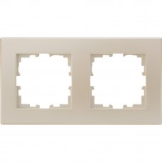 Рамка для розеток и выключателей Lexman Виктория плоская, 2 поста, цвет жемчужно-белый