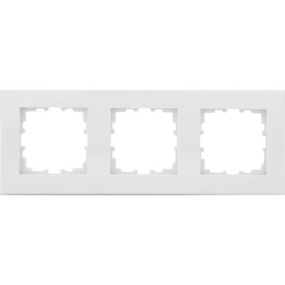 Рамка для розеток и выключателей Lexman Виктория плоская, 3 поста, цвет белый, SM-17919697