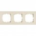 Рамка для розеток и выключателей Lexman Виктория плоская, 3 поста, цвет бежевый, SM-17919700