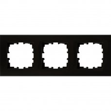 Рамка для розеток и выключателей Lexman Виктория плоская, 3 поста, цвет чёрный