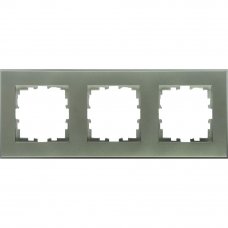 Рамка для розеток и выключателей Lexman Виктория плоская, 3 поста, цвет серый