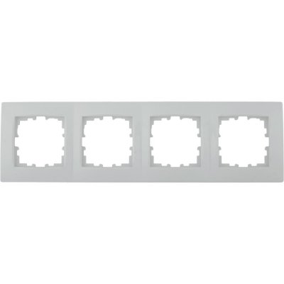 Рамка для розеток и выключателей Lexman Виктория сферическая, 4 поста, цвет белый, SM-17919785