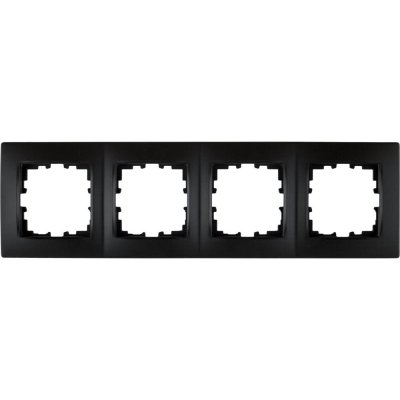 Рамка для розеток и выключателей Lexman Виктория сферическая, 4 поста, цвет чёрный бархат матовый, SM-17919822