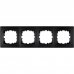 Рамка для розеток и выключателей Lexman Виктория сферическая, 4 поста, цвет чёрный бархат матовый, SM-17919822