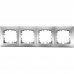 Рамка для розеток и выключателей Lexman Виктория сферическая, 4 поста, цвет матовое серебро, SM-17919831