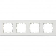 Рамка для розеток и выключателей Lexman Виктория плоская, 4 поста, цвет белый