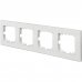 Рамка для розеток и выключателей Lexman Виктория плоская, 4 поста, цвет белый, SM-17919873