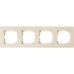 Рамка для розеток и выключателей Lexman Виктория плоская, 4 поста, цвет бежевый, SM-17919881