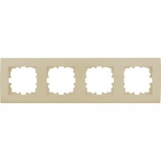 Рамка для розеток и выключателей Lexman Виктория плоская, 4 поста, цвет жемчужно-белый