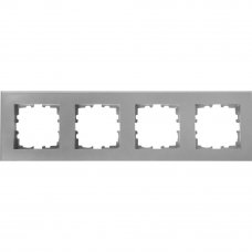 Рамка для розеток и выключателей Lexman Виктория плоская, 4 поста, цвет серый