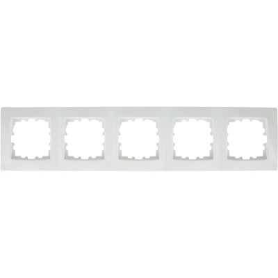 Рамка для розеток и выключателей Lexman Виктория сферическая, 5 постов, цвет белый, SM-17919961