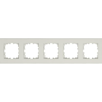 Рамка для розеток и выключателей Lexman Виктория плоская, 5 постов, цвет белый, SM-17920057