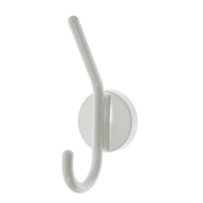 Крючок-вешалка однорожковый, пластик, цвет белый, SM-18145591