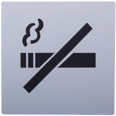 Знак дверной «Не курить» Larvij самоклеящийся цвет серебро