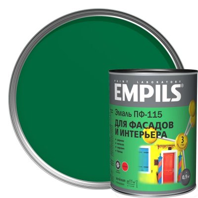 Эмаль ПФ-115 Empils PL цвет зелёный 0.9 кг, SM-18449295