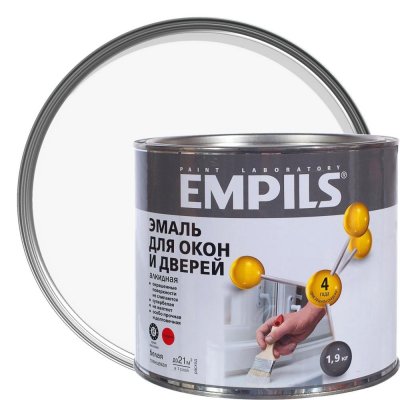 Эмаль для окон и дверей Empils PL цвет белый 1.9 кг, SM-18449471