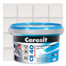 Затирка цементная Ceresit CE 40/2 водоотталкивающая цвет серебристо-серый