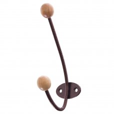 Крючок-вешалка с деревянным шариком КВД-2, цвет античная медь