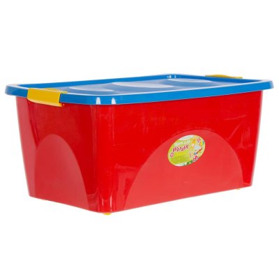 Ящик для игрушек на колесах 600x400x280 см, 44 л цвет красно-синий, SM-18645561