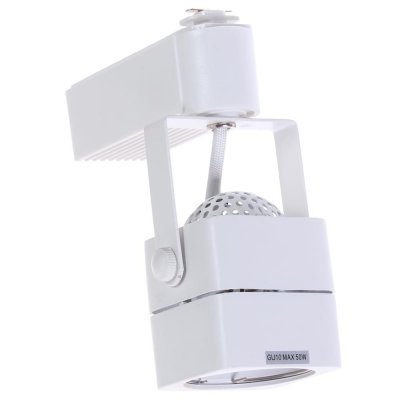 Трековый светильник со сменной лампой GU10 50 Вт 2 м² форма куб цвет белый, SM-18710561