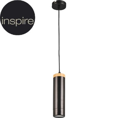 Подвесной светильник Inspire Minaki 1хGU10x42 Вт металл/дерево, цвет черный матовый, SM-18723071
