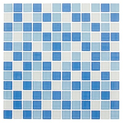 Мозаика Artens Shaker 30х30 см, стекло, цвет белый/голубой, SM-18731565