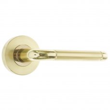 Ручки дверные на розетке ASS-6329, цвет золото/матовое золото