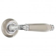Ручка дверная на розетке ENIGMA RM/HD SN/CP-3, цвет матовый никель/хром