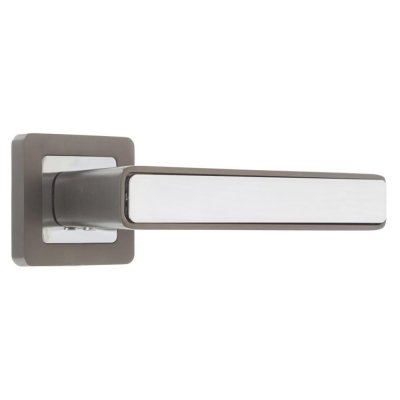 Ручка дверная на розетке MARS QR/HD GR/CP-23, цвет графит/хром, SM-18763840
