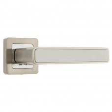 Ручка дверная на розетке MARS QR/HD SN/WH-19, цвет матовый никель/белый