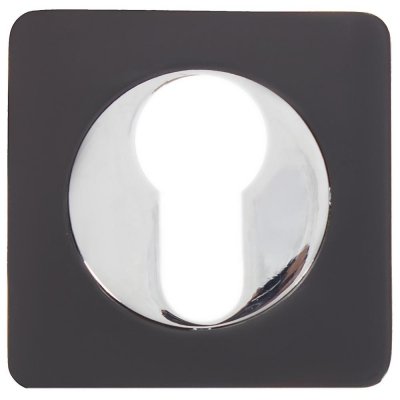 Накладка квадратная на цилиндр RENZ, цвет чёрный/хром, SM-18772017