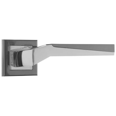 Ручка дверная на розетке Z6090/ZR09, цвет глянцевый хром/графит, SM-18778321