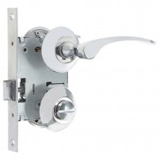 Комплект для межкомнатной двери Фабрика Замков 10L 170 BK, с фиксатором, цвет глянцевое серебро