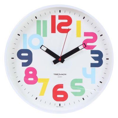 Часы настенные "Цифры" разноцветные диаметр 30 см, SM-18818839