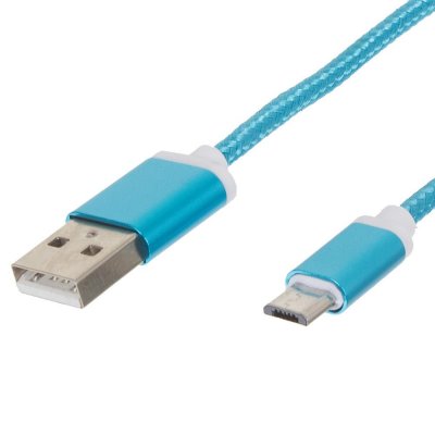 Кабель Oxion USB microUSB 1.5 м, цвет синий, SM-18873310
