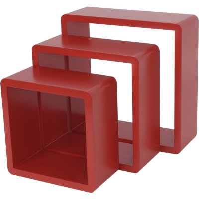Полка кубическая, 20х10 см/24х10 см/28х10 см, цвет красный, 3 шт., SM-81898872