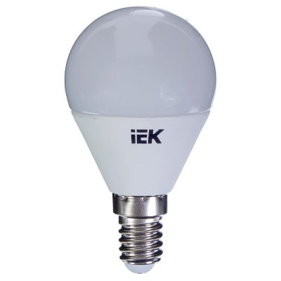 Лампа светодиодная IEK G45 Шар E14 7 Вт 3000К свет тёплый белый, SM-81944917