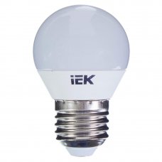 Лампа светодиодная IEK «Шар» G45, E27, 7 Вт, 230 В, 3000 К, свет тёплый белый
