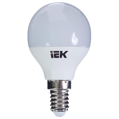 Лампа светодиодная IEK G45 Шар E14 7 Вт 4000К свет холодный белый, SM-81944919