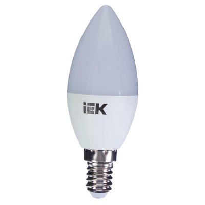 Лампа светодиодная IEK C35 Свеча E14 7 Вт 4000К свет холодный белый, SM-81944922