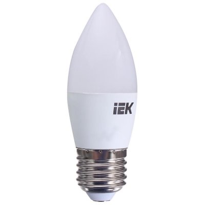 Лампа светодиодная IEK свеча Е27 7 Вт 4000 К свет холодный белый, SM-81950362