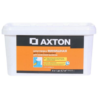 Шпатлевка финишная Axton для сухих помещений 8 кг, SM-81951457