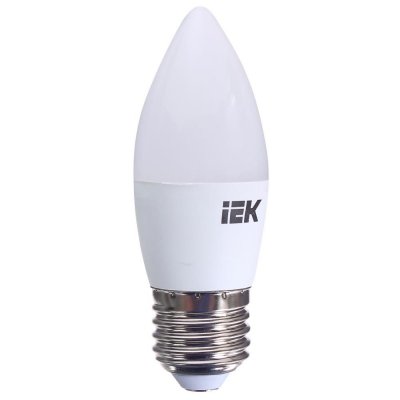 Лампа светодиодная IEK свеча Е27 7 Вт 3000 К свет тёплый белый, SM-81955216