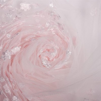 Тюль с вышивкой «Невеста» сетка 290 см цвет розовый, SM-81960441