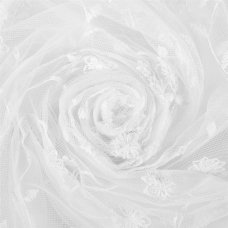 Тюль «Цветы» вышивка 285 см цвет белый