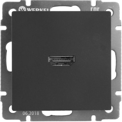 Розетка HDMI встраиваемая Werkel, цвет черный, SM-81964438